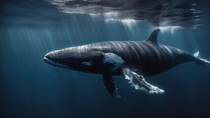 whale under the water , nature wildlife photograph
