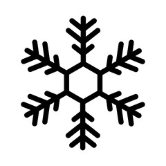 Simple snowflake christmas icon. Abstract snow logo frost cold weather. Winter precipitation. Flat vector illustration in line art style