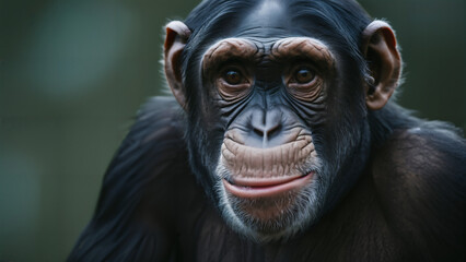 portrait of a chimpanze , nature wildlife photography