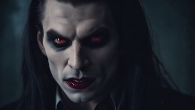 portrait of a vampire man horror theme , cinematic photography