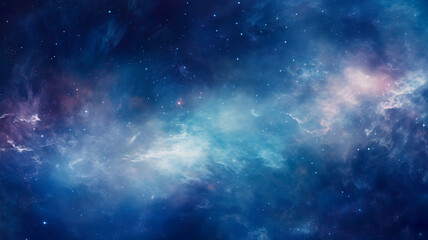 Glowing blue Nebula in space, abstract background