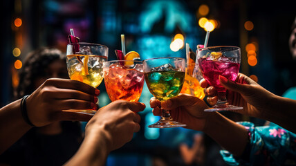 乾杯している手元