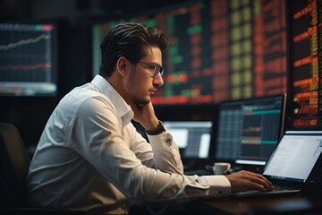 trader analyzing financial trading crypto
