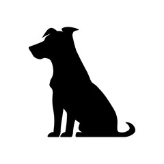 Sitting dog silhouette vector icon