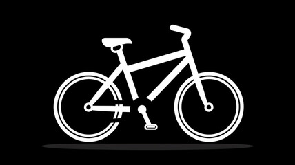 icon of a modern bicycle on black background