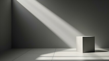 Light and shadow on the wall with podium