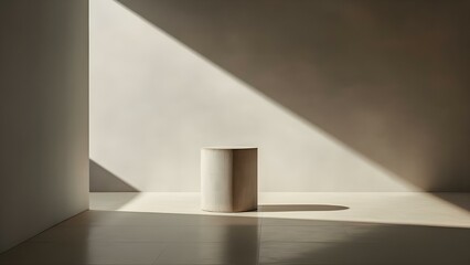 Light and shadow on the wall with podium