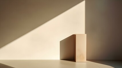 Light and shadow on the wall with podium