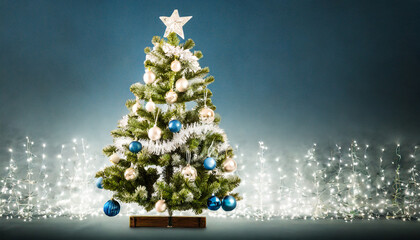 decorated christmas tree isolated