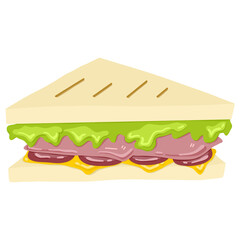 3D ham cheese sandwich drawing