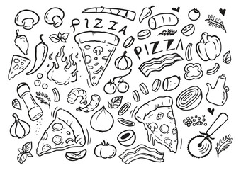 Delicious pizza elements