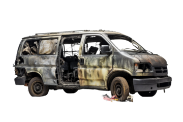 Annihilated Van, transparent background, isolated image, generative AI
