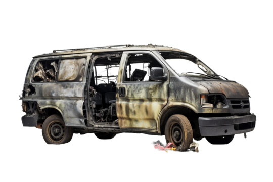 Annihilated Van, transparent background, isolated image, generative AI
