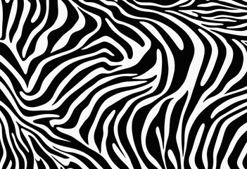 AI illustration of a bold and stylish black and white zebra pattern on the wall