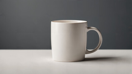 white mug on the table , mockup design