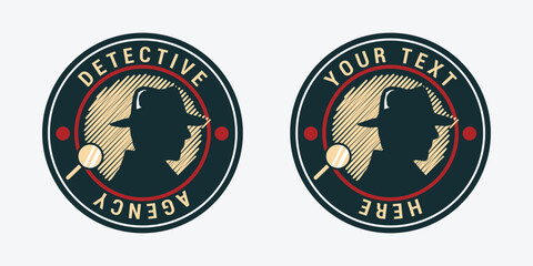 Detective agency circle logo design - obrazy, fototapety, plakaty