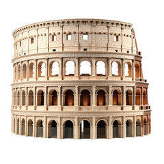 Roman Colosseum, transparent background, isolated image, generative AI
