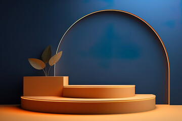 Podium 3D mock up for product promotion, brand merchandise display
