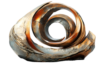 3d render of abstract ring circle zero sign or donuts in organic curved smooth isolated on PNG Background. Generative Ai.