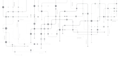 Circuit connect lines and dots. Network technology and Connection concept. Decentralized network nodes connections