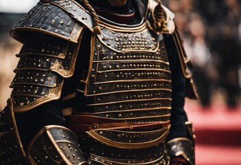 AI illustration of a samurai armor details - obrazy, fototapety, plakaty