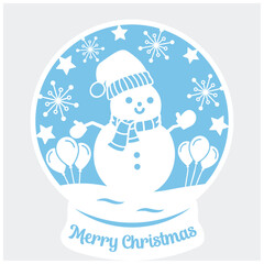 Christmas Snow Globe SVG Bundle New Year SVG Santa Snow Winter SVG Designs