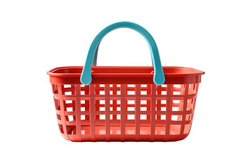Fototapeta premium Shopping basket isolated, colorful set. 3D Illustration isolated on PNG Background. Generative Ai.