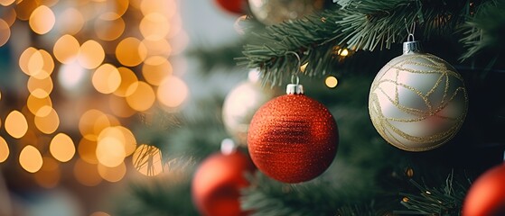 Obraz na płótnie Canvas Christmas tree with decorations