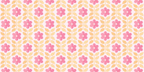 Beautiful and cute floral seamless pattern for wrapping paper, wallpaper, decoration, fabric, interior design, scrapbook