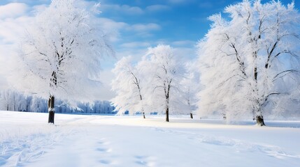 Fototapeta na wymiar Snowy winter landscape