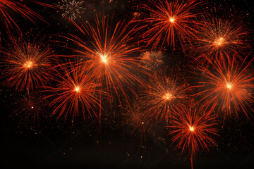 Naklejka premium Fireworks on a dark background, spectacular backdrops.