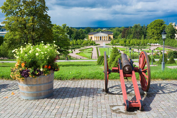 View of the Botanical Garden from Uppsala Castle, Uppsala, Sweden - 676778065