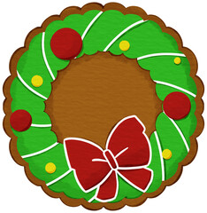 Christmas cookie watercolor style and Clear Background element