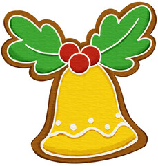 Christmas cookie watercolor style and Clear Background element