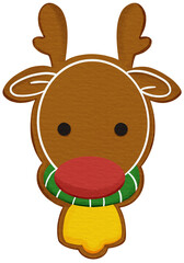 Christmas cookie watercolor style and Clear Background element