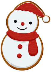 Christmas cookie watercolor style and Clear Background element