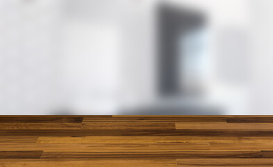 Spacious bathroom in gray tones with heated floors, freestanding tub. 3D rendering.. Mockup.   Empty paintings. Texture Wooden parquet. Flooring. Seamless.