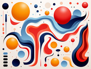 Abstract background pattern, colorful shapes and doodle colors