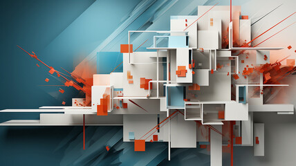 Abstract geometric illustration with bright color