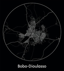 City Map Bobo-Dioulasso Burkina Faso Africa vector illustration