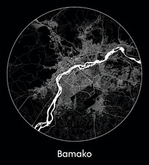 City Map Bamako Mali Africa vector illustration