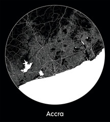 City Map Accra Ghana Africa vector illustration