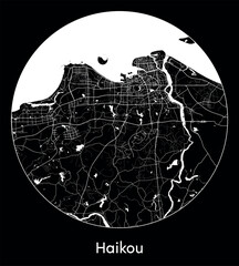 City Map Haikou China Asia vector illustration