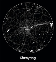 City Map Shenyang China Asia vector illustration