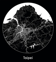 City Map Taipei China Asia vector illustration