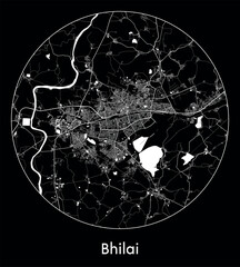 City Map Bhilai India Asia vector illustration