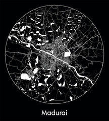 City Map Madurai India Asia vector illustration