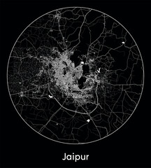 City Map Jaipur India Asia vector illustration