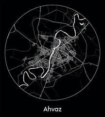 City Map Ahvaz Iran Asia vector illustration