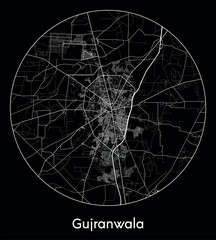 City Map Gujranwala Pakistan Asia vector illustration